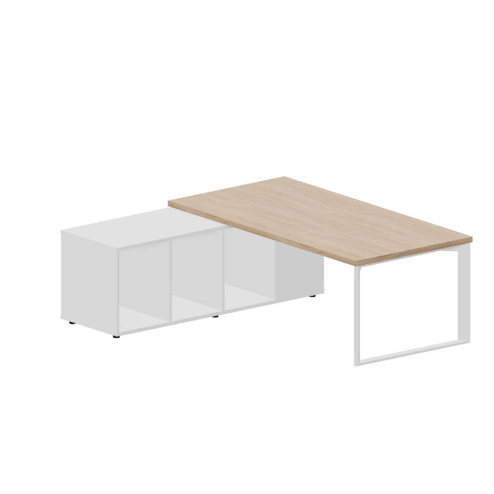 Стол на опорной сервисной тумбе (левый) 2000x1800x740