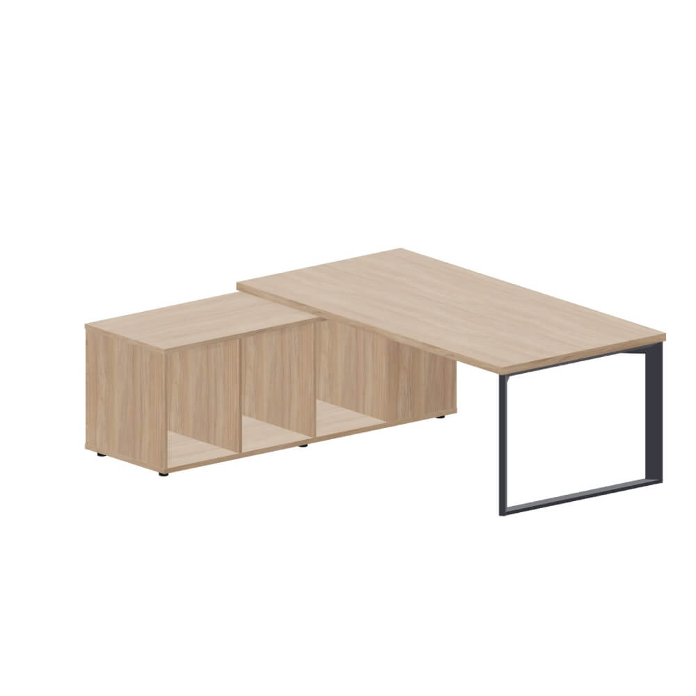 Стол на опорной сервисной тумбе (левый) 2000x1800x740