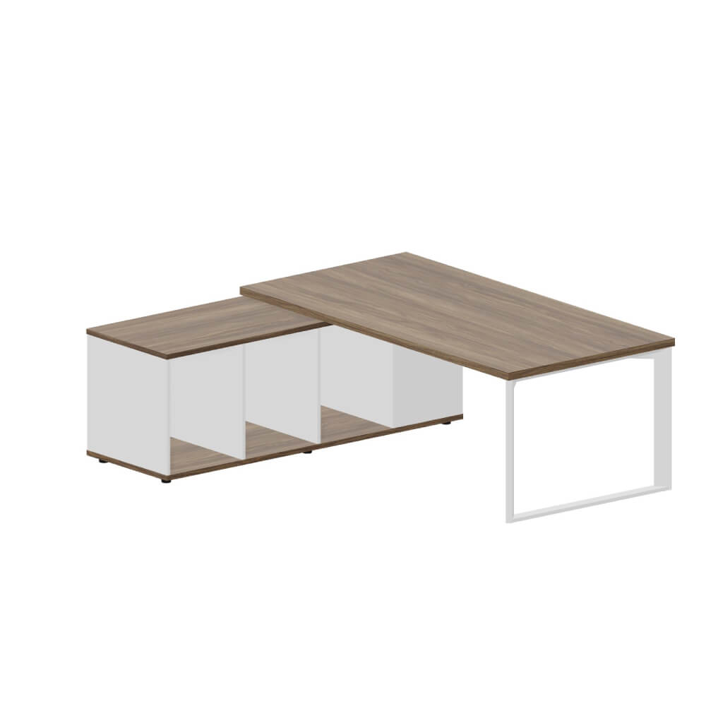 Стол на опорной сервисной тумбе (левый) 2000x1800x740