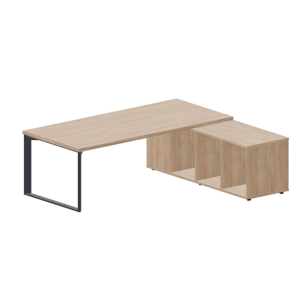 Стол на опорной сервисной тумбе (правый) 2200x1800x740