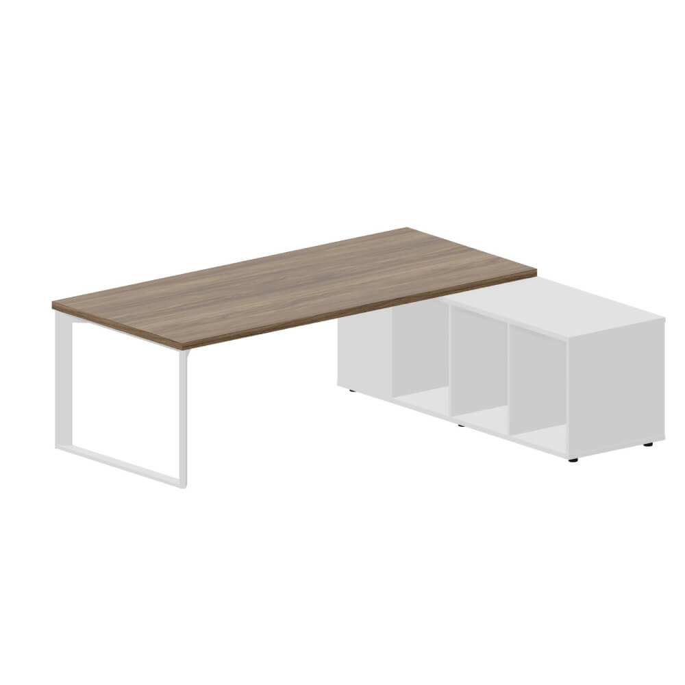 Стол на опорной сервисной тумбе (правый) 2200x1800x740