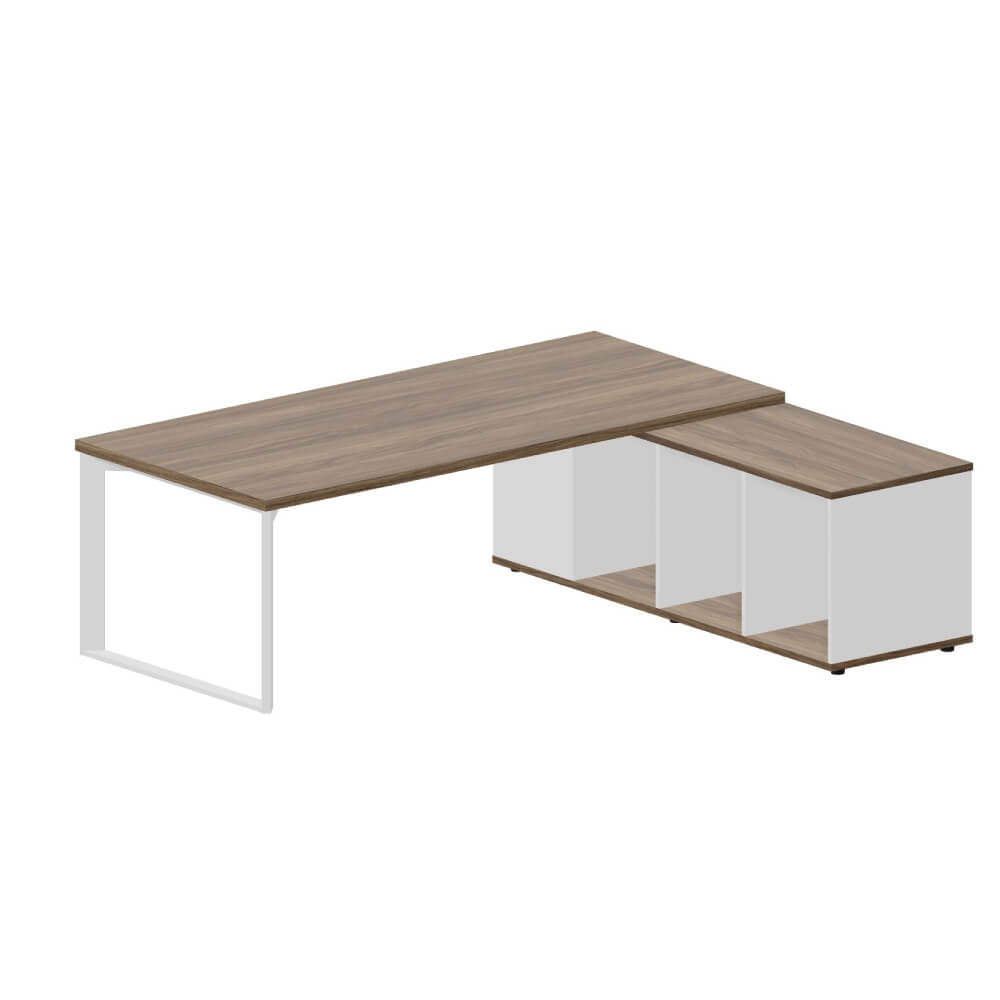 Стол на опорной сервисной тумбе (правый) 2200x1800x740