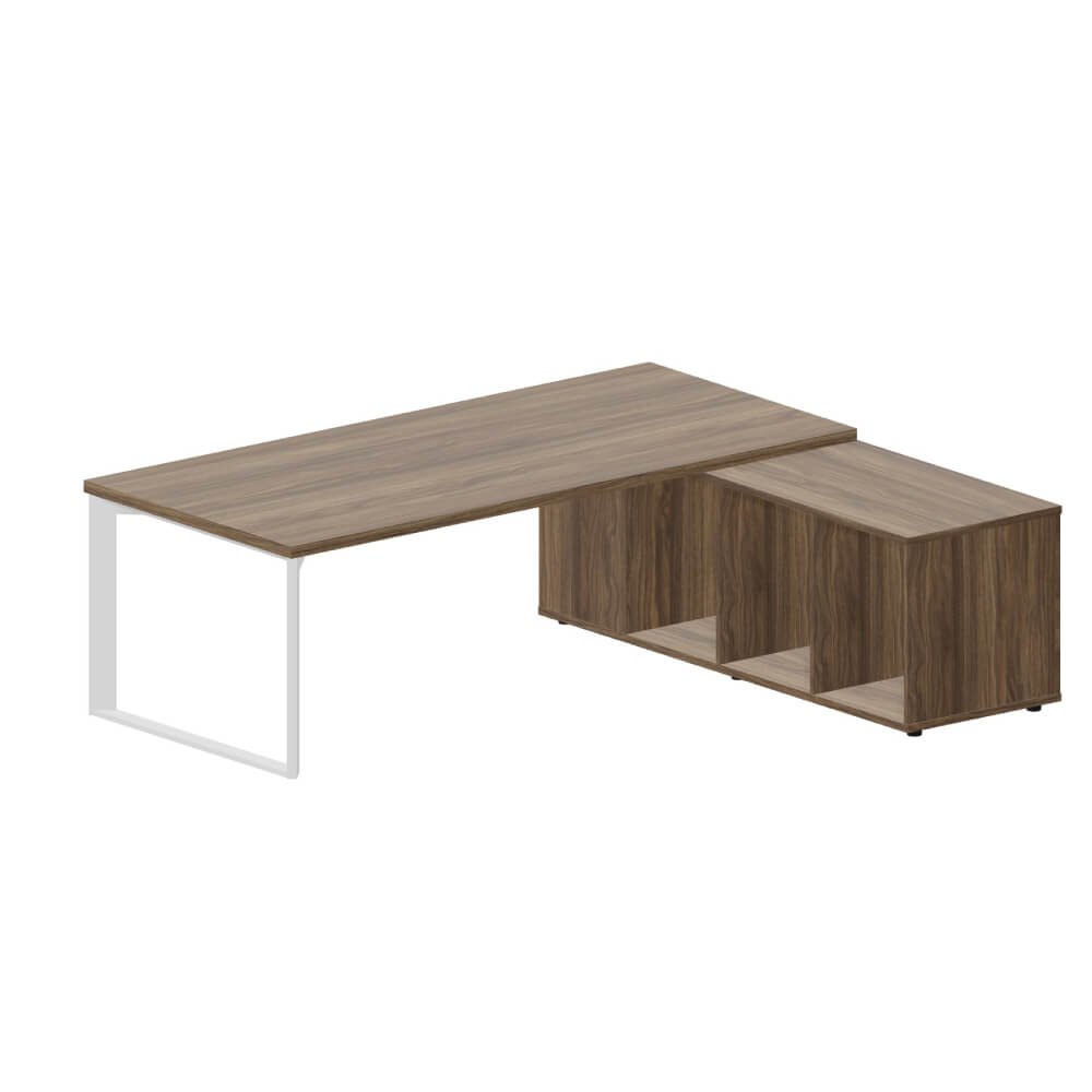 Стол на опорной сервисной тумбе (правый) 2200x1800x740