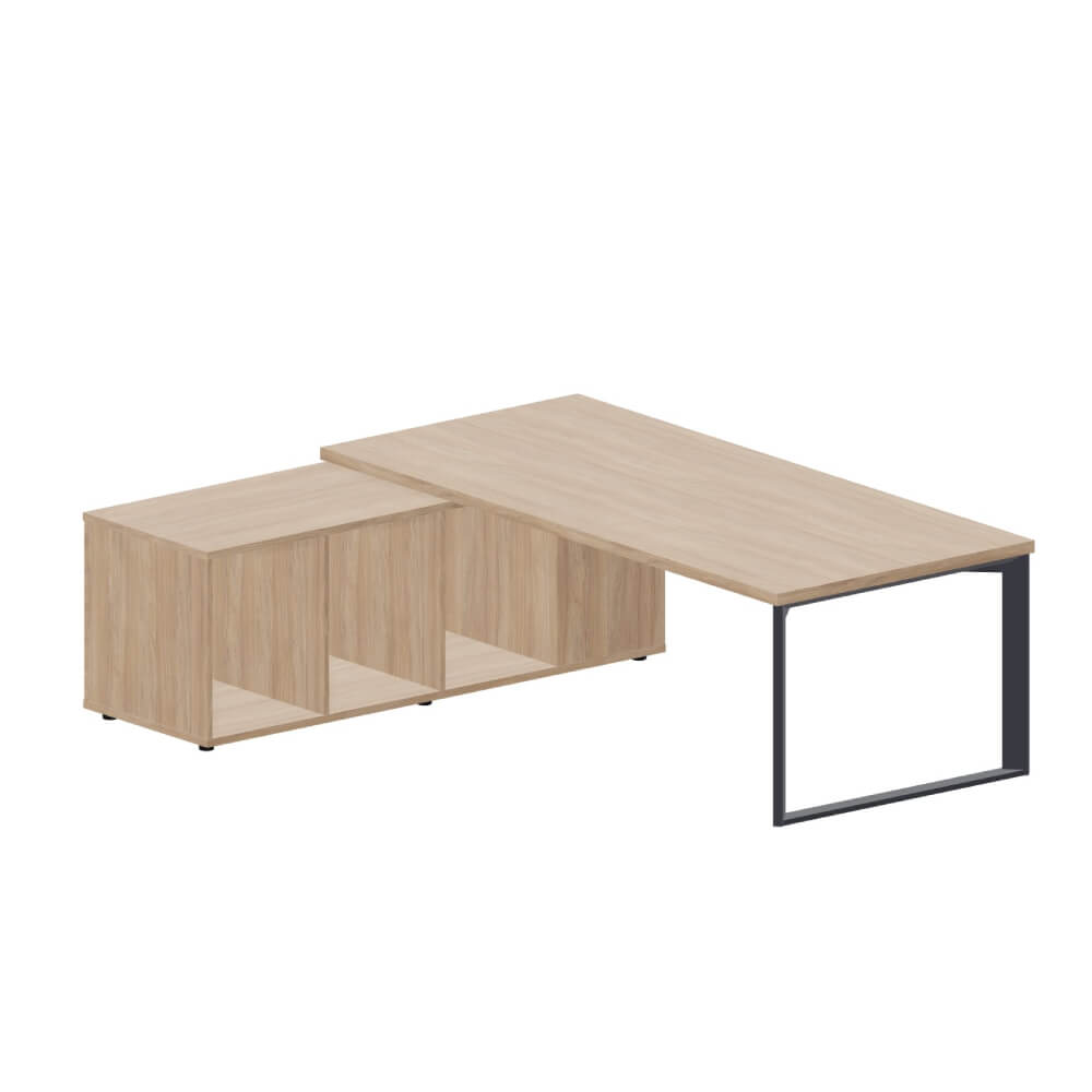 Стол на опорной сервисной тумбе (левый) 2200x1800x740