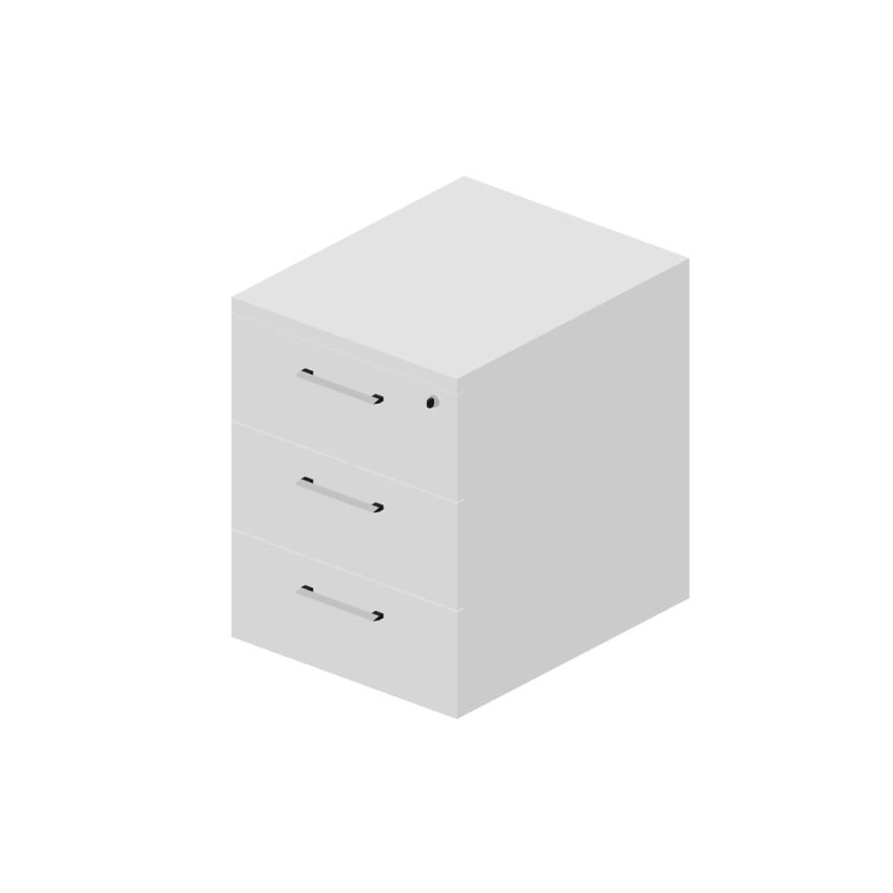 Модуль с 3-мя ящиками для опорной сервисной тумбы 430x530x555