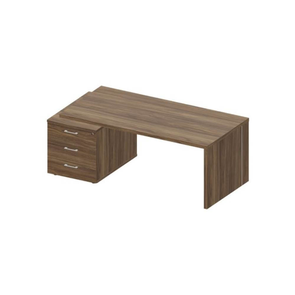 Стол на опорной тумбе 3 ящ. 2000x900x735 (левый)