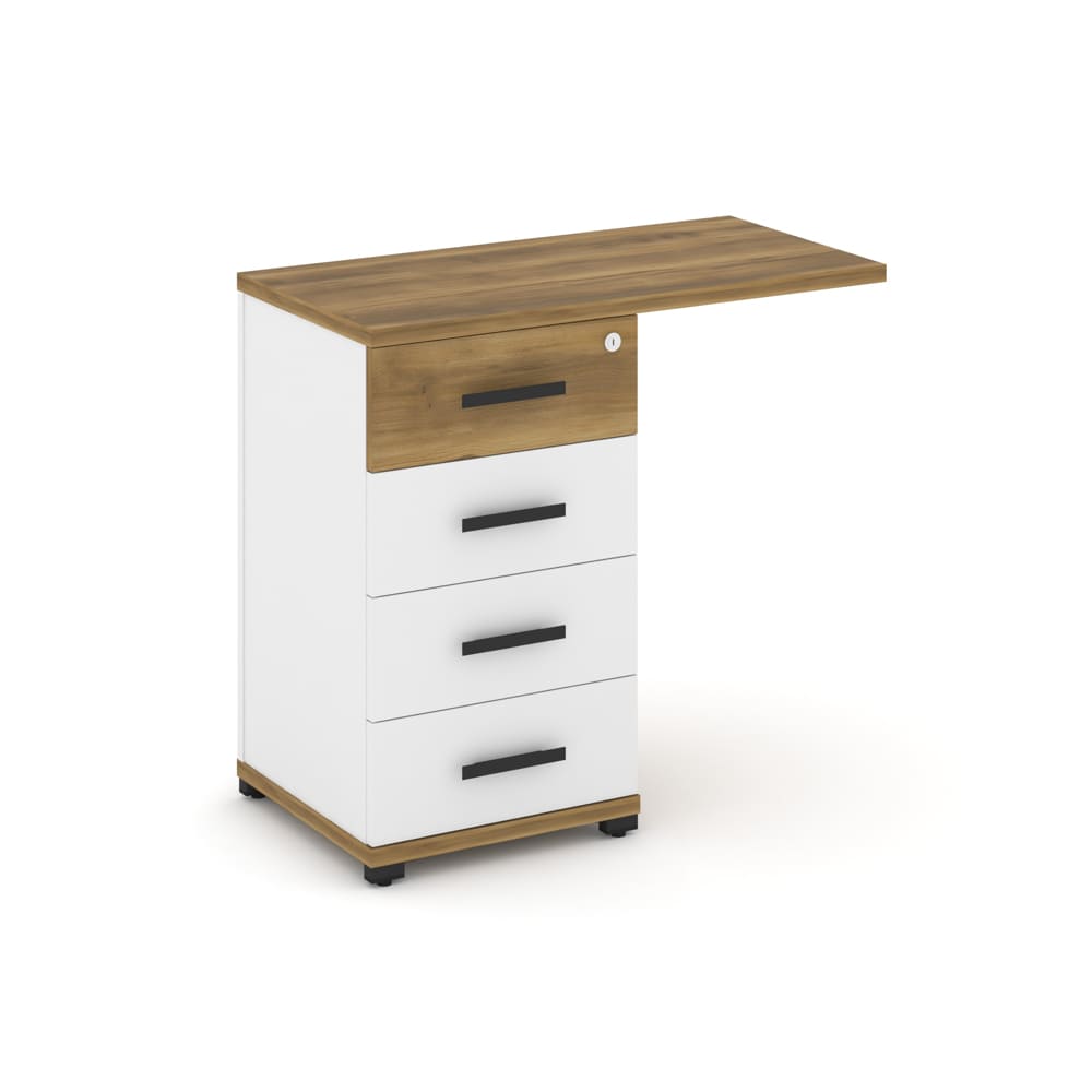 Тумба приставная 4 ящ. с топом 836x420x750