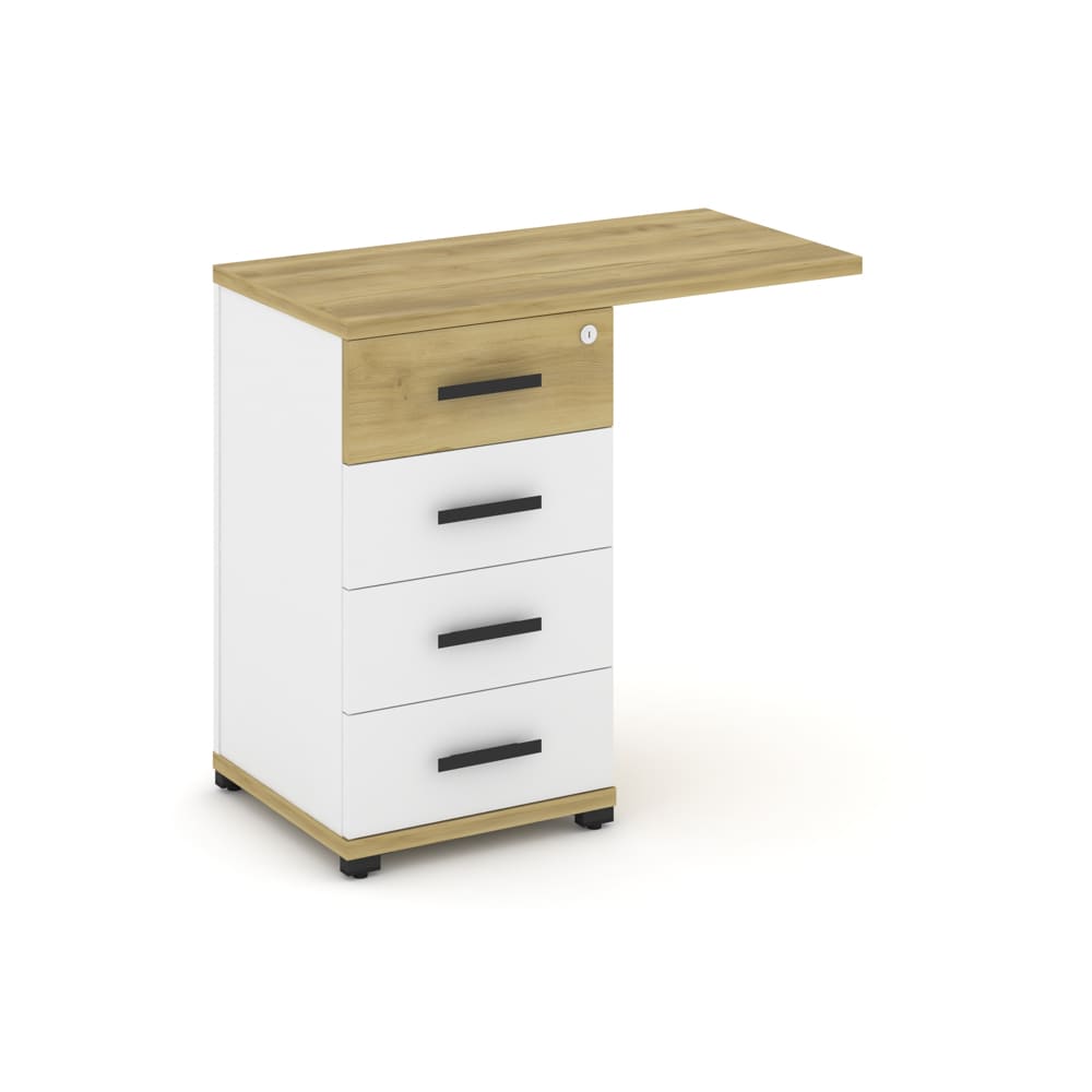 Тумба приставная 4 ящ. с топом 836x420x750