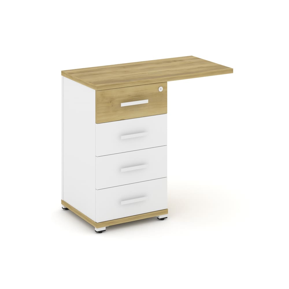 Тумба приставная 4 ящ. с топом 836x420x750