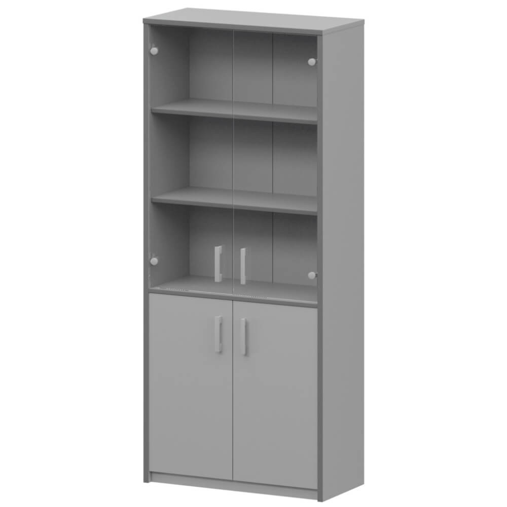 Шкаф-витрина широкий 5 ур.(прозрачное стекло) 770x365x2000