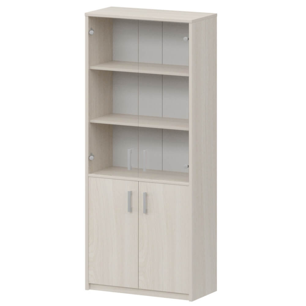 Шкаф-витрина широкий 5 ур.(прозрачное стекло) 770x365x2000