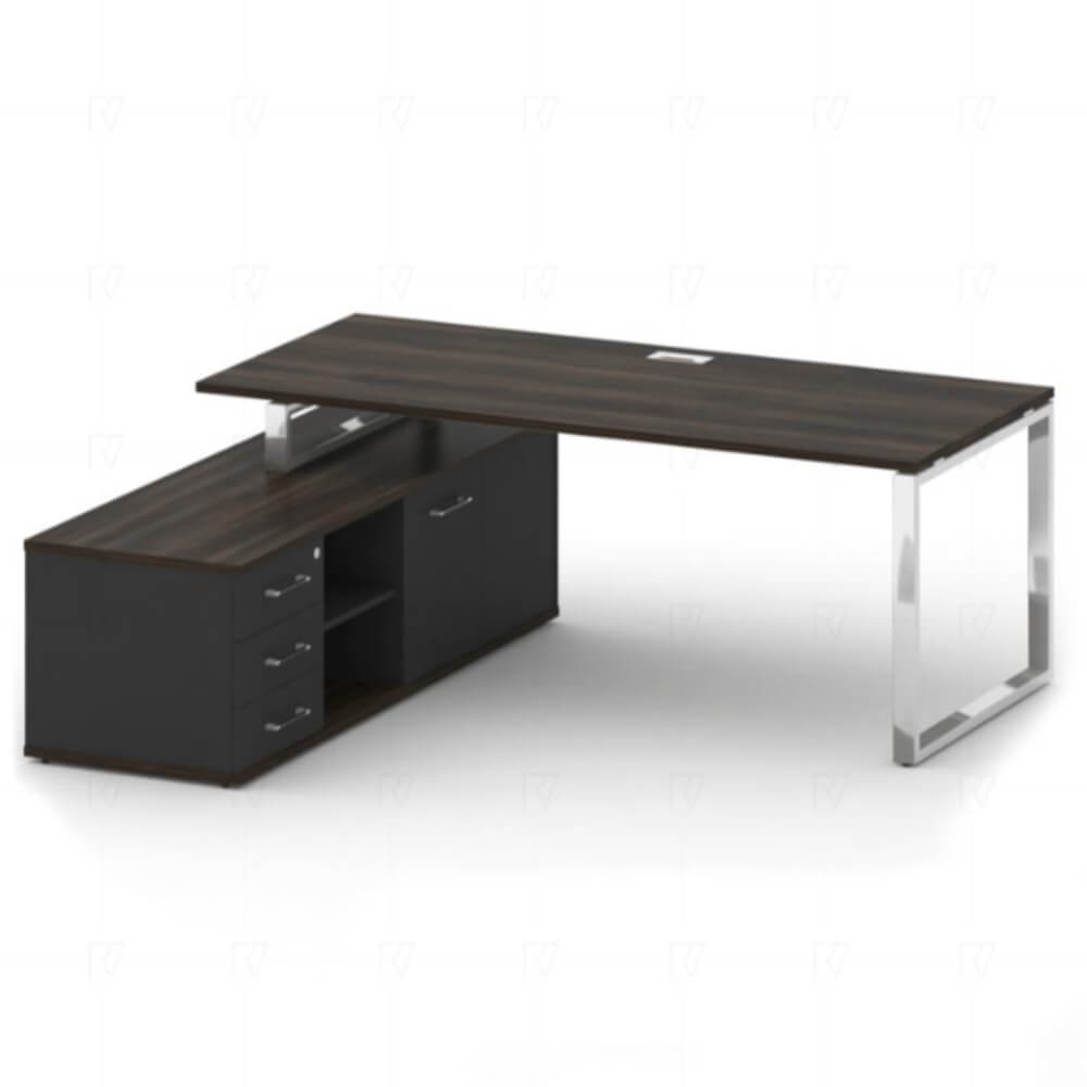 Стол руководителя с опорной греденцией, левый 2000x1800x753