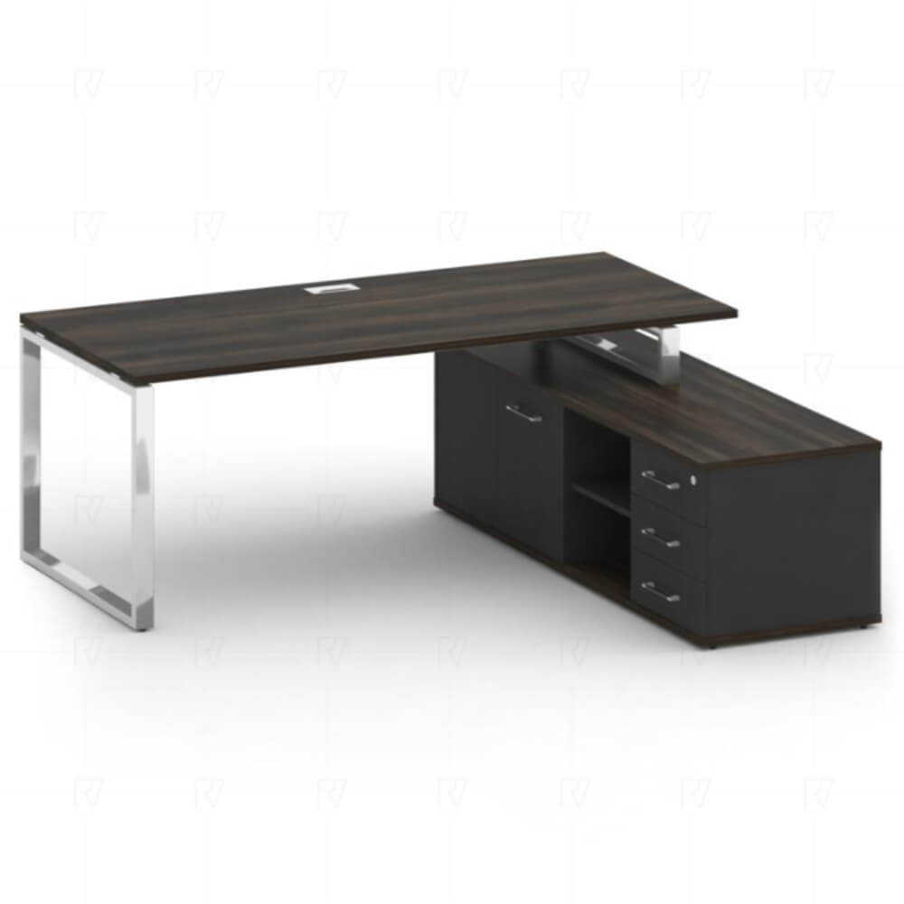 Стол руководителя с опорной греденцией, правый 2000x1800x753