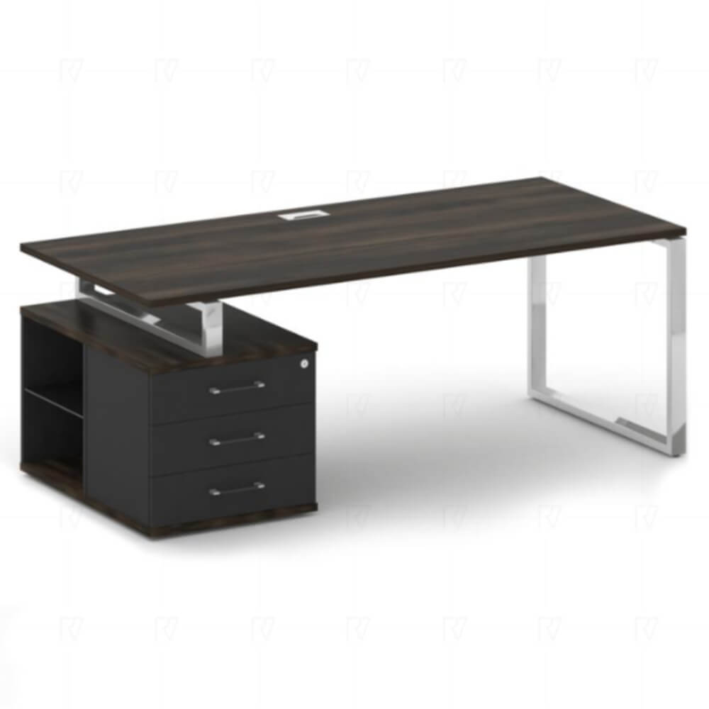 Стол руководителя с опорной тумбой, левый 2000x904x753