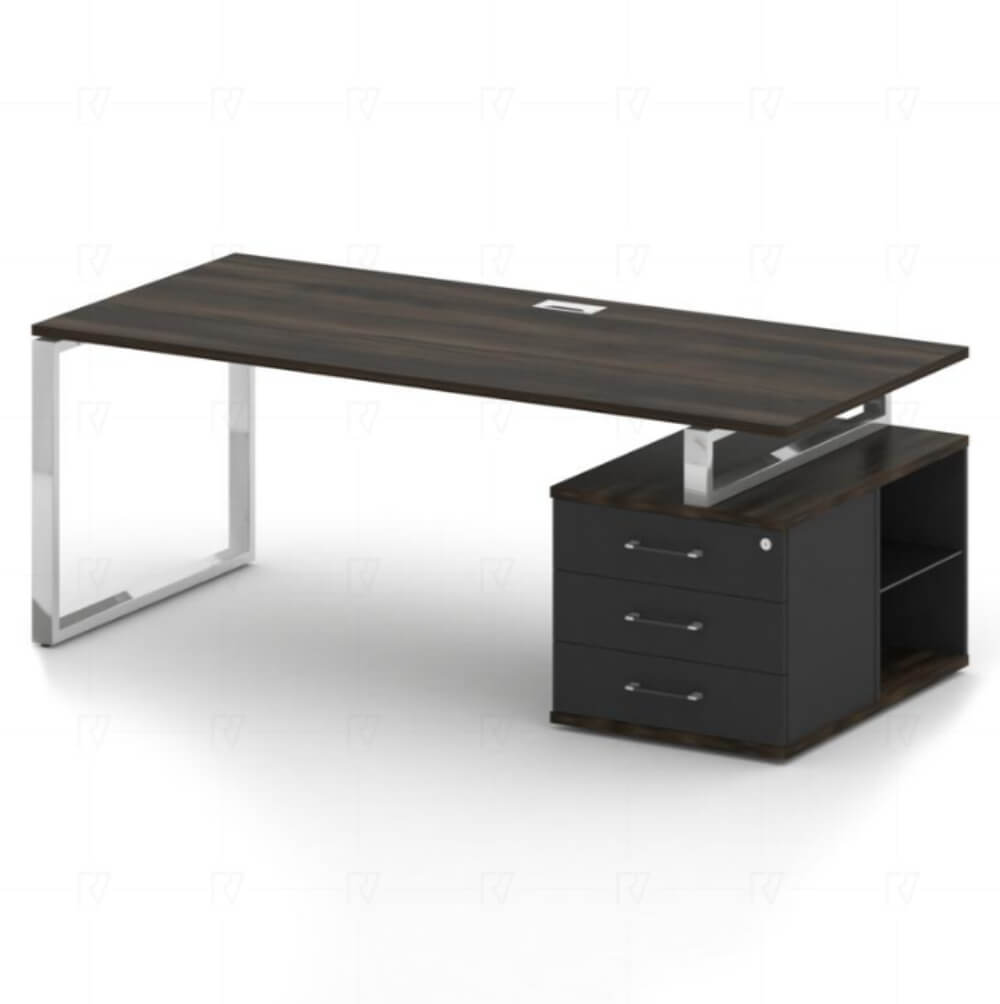 Стол руководителя с опорной тумбой, правый 2000x904x753