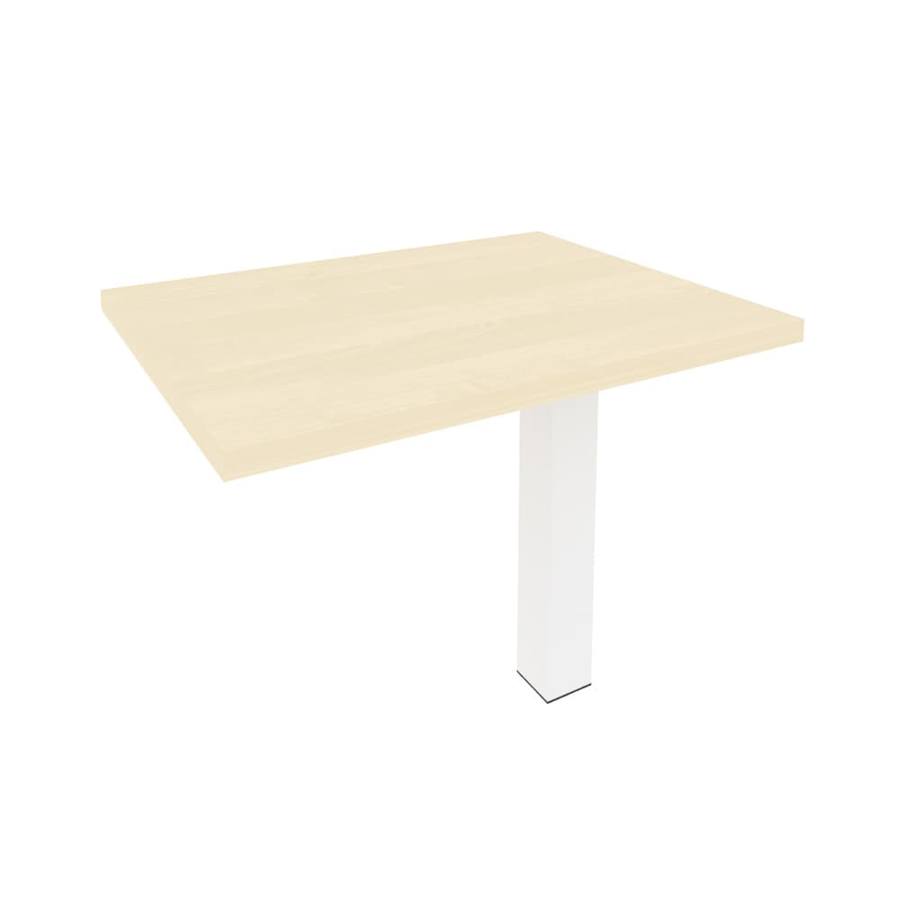 Брифинг-приставка для прямого стола (белый металл) 900x700x765