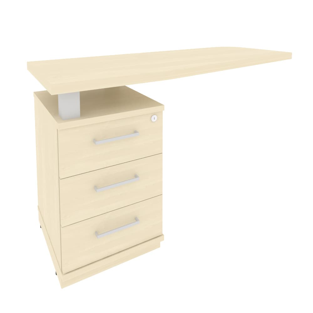 Тумба приставная для криволинейного стола (левая) 1300x500x765