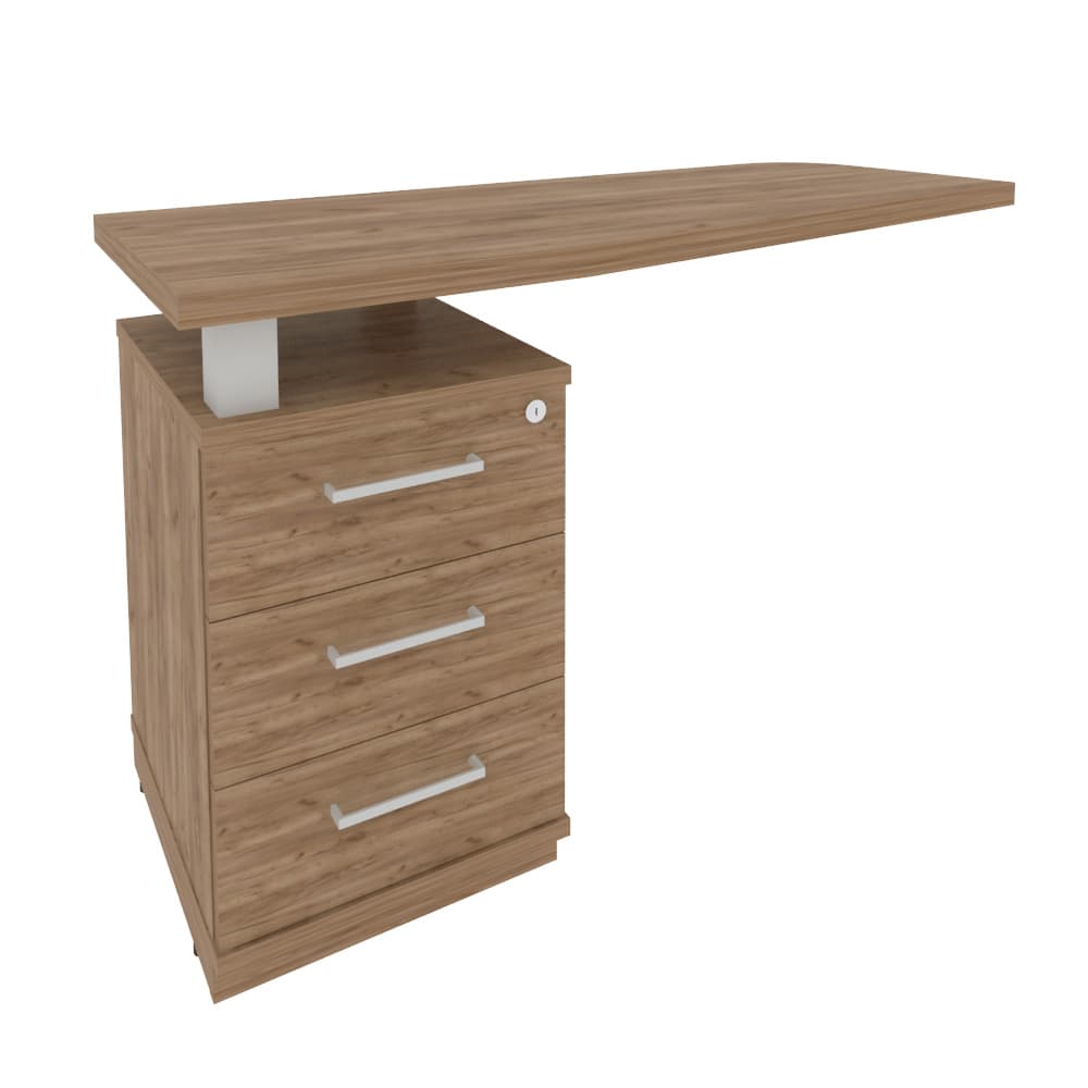 Тумба приставная для криволинейного стола (левая) 1300x500x765