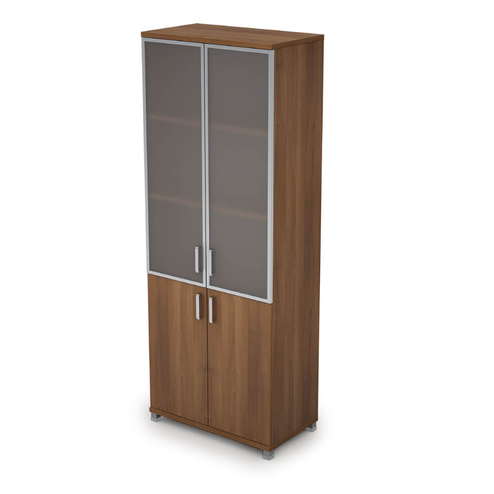 Шкаф-витрина алюм. рама (стекло-матовое) высокий широкий 800x450x2116 ЛДСП