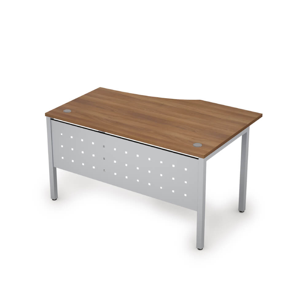 Стол эргоном. левый с экраном из металла 1400x900x750