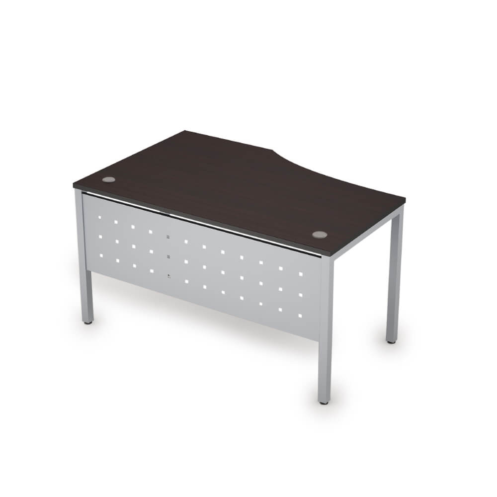 Стол эргоном. правый с экраном из металла 1400x900x750