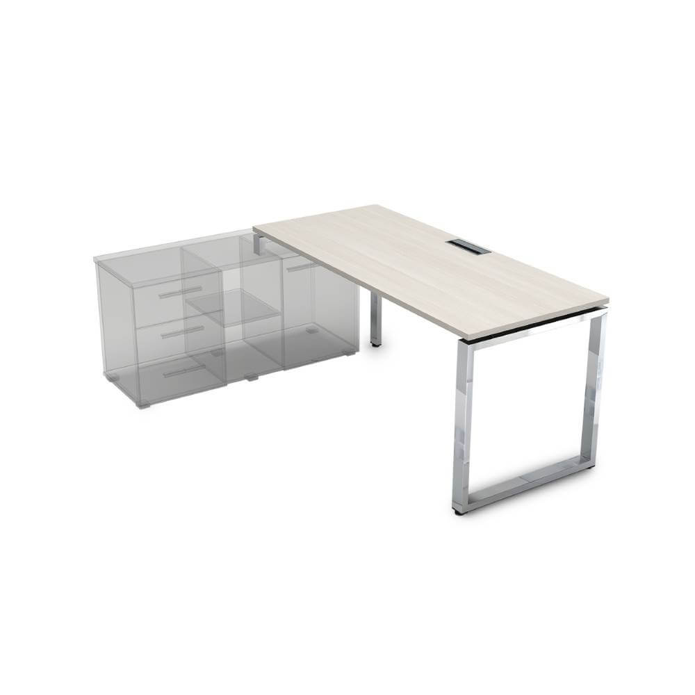 Стол рабочий левый на О-обр. м/к  1600x800x750