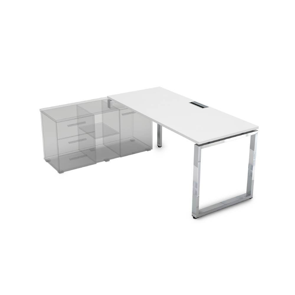 Стол рабочий левый на О-обр. м/к  1600x800x750