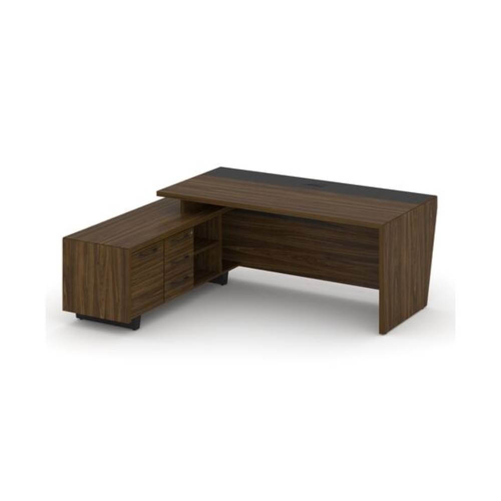 Стол руководителя с опорной тумбой, левый 2000x1800x750