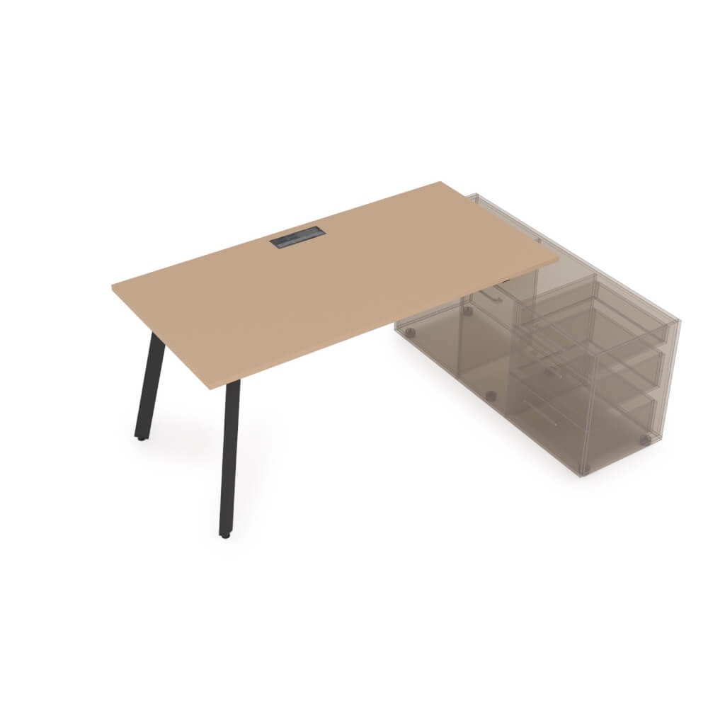 Стол с опорной тумбой на м/к 1600x700x750