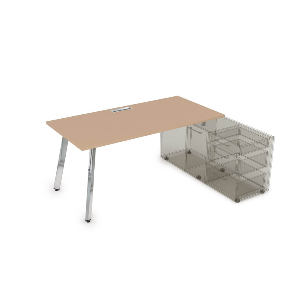 Стол с опорной тумбой на м/к 1600x700x750