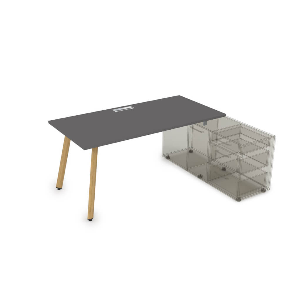 Стол с опорной тумбой на м/к 1600x700x750