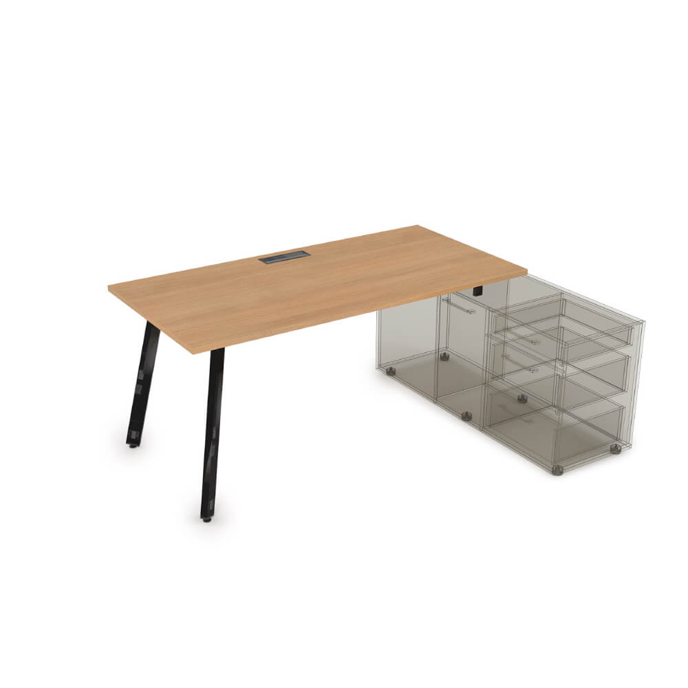 Стол с опорной тумбой на м/к 1600x700x750