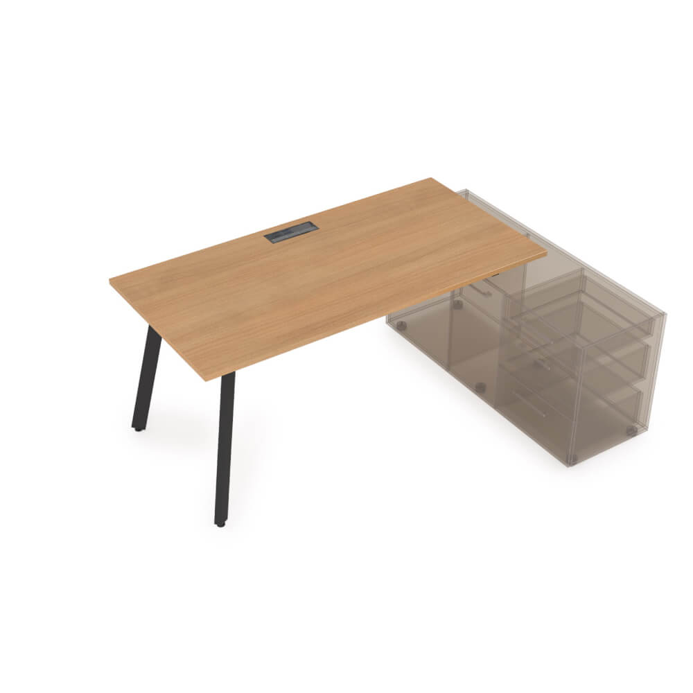 Стол с опорной тумбой на м/к 1600x700x750