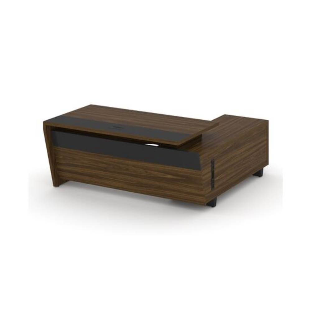 Стол руководителя с опорной тумбой, левый 1800x1800x750