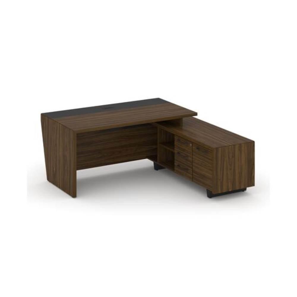 Стол руководителя с опорной тумбой, правый 1800x1800x750