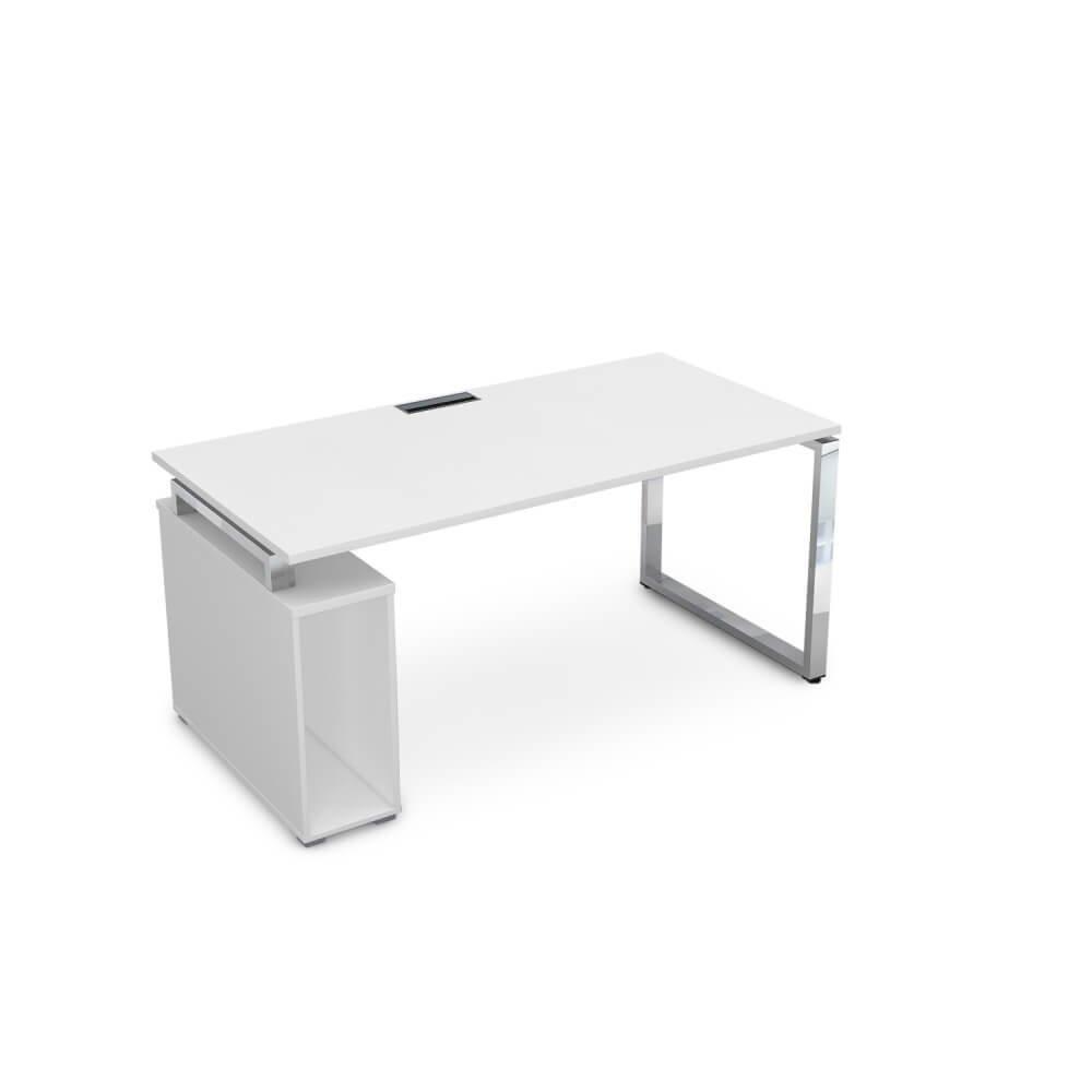 Стол с тумбой под системный блок на О-обр. м/к 1600x800x750