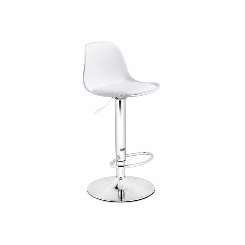 Барный стул Soft white / chrome 380x380x860
