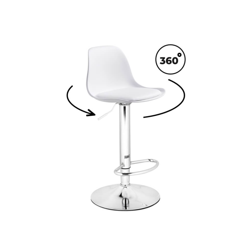 Барный стул Soft white / chrome 380x380x860