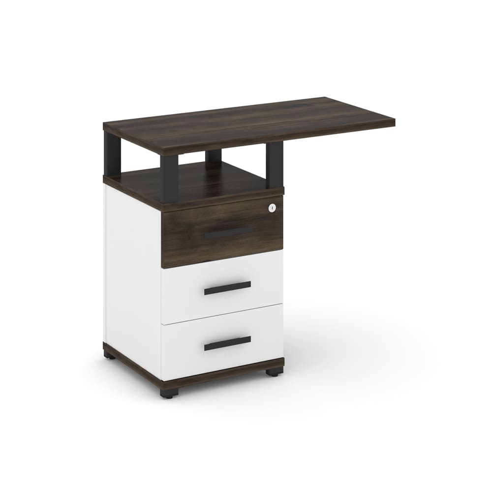 Тумба приставная 3 ящ. с топом и надставкой 836x420x750