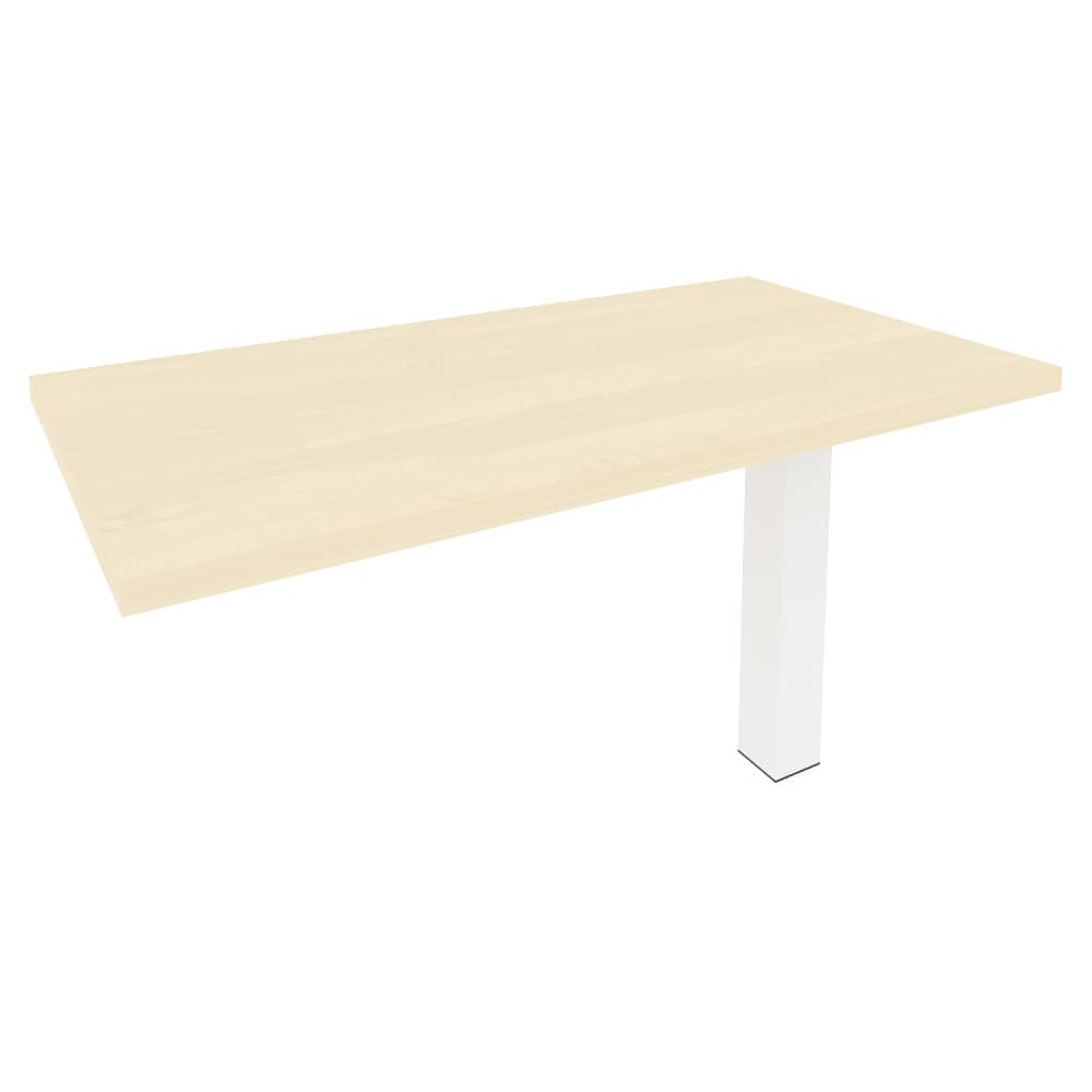 Брифинг-приставка для прямого стола (белый металл) 1300x700x765