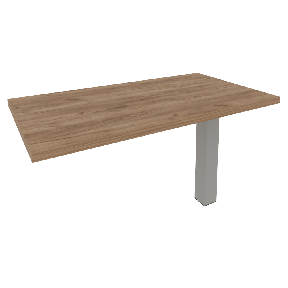 Брифинг-приставка для прямого стола (серый металл) 1300x700x765