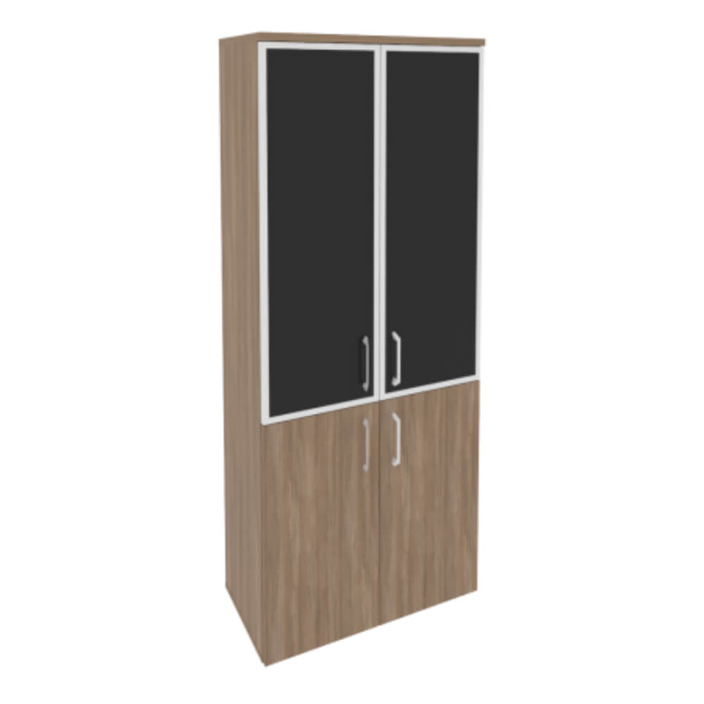 Шкаф-витрина 5 ур. (стекло Лакобель black) 800x420x1977