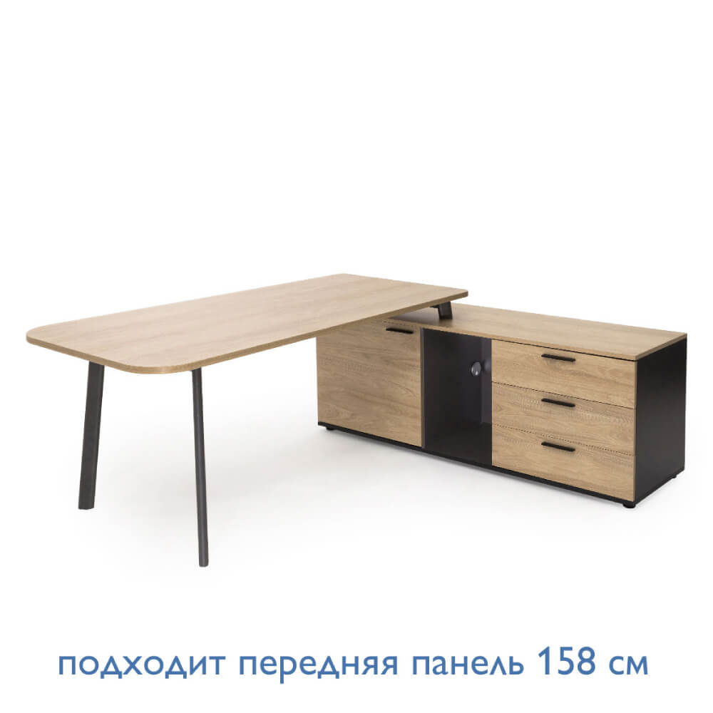 Стол на опорной тумбе правый 1780/1600x780/500x760/630