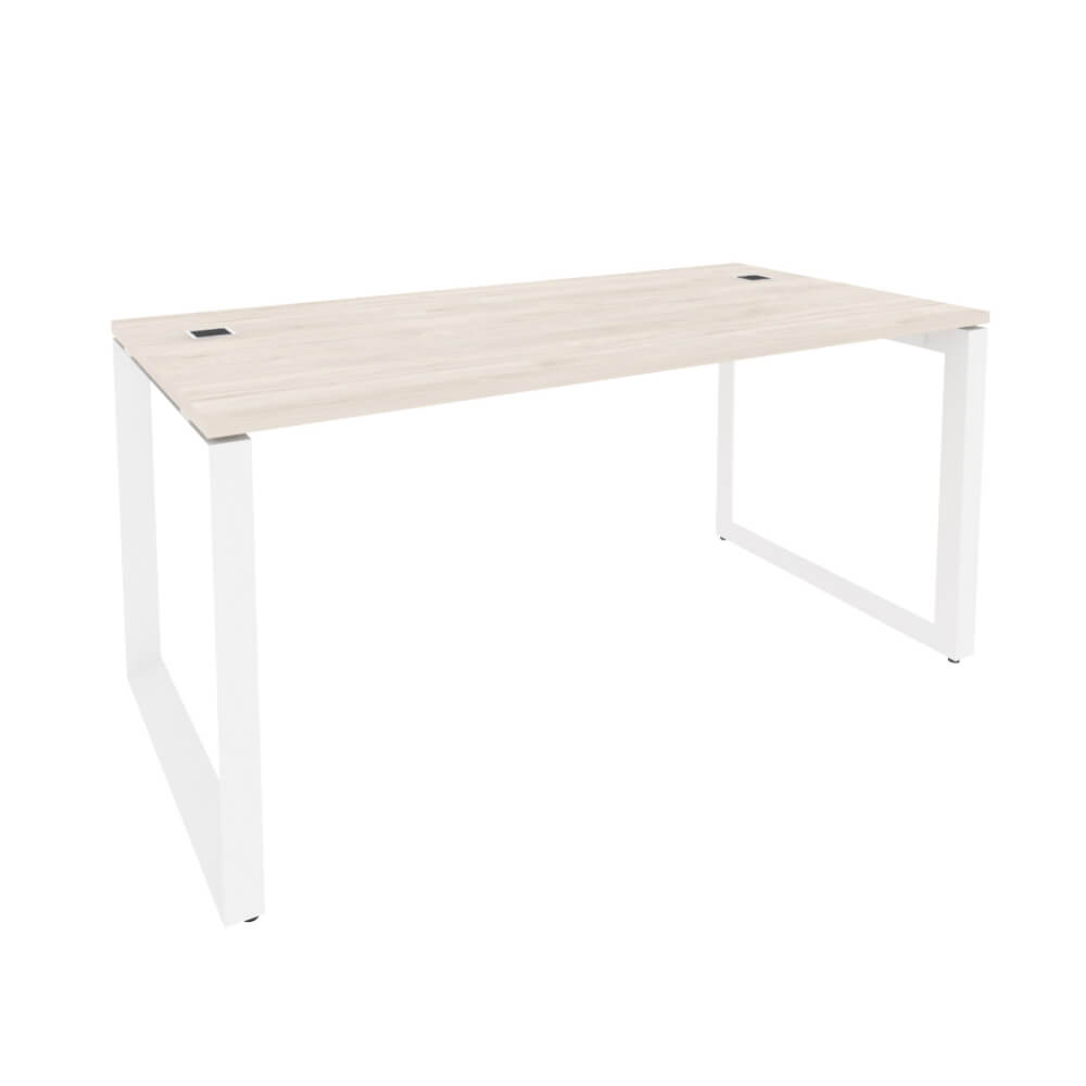 Стол руководителя на О-обр. м/к белый 1580x800x750