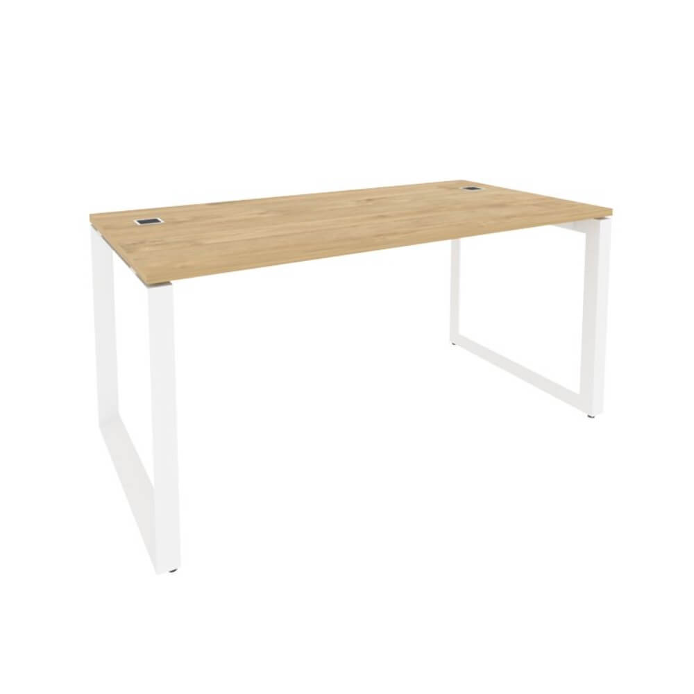 Стол руководителя на О-обр. м/к белый 1580x800x750