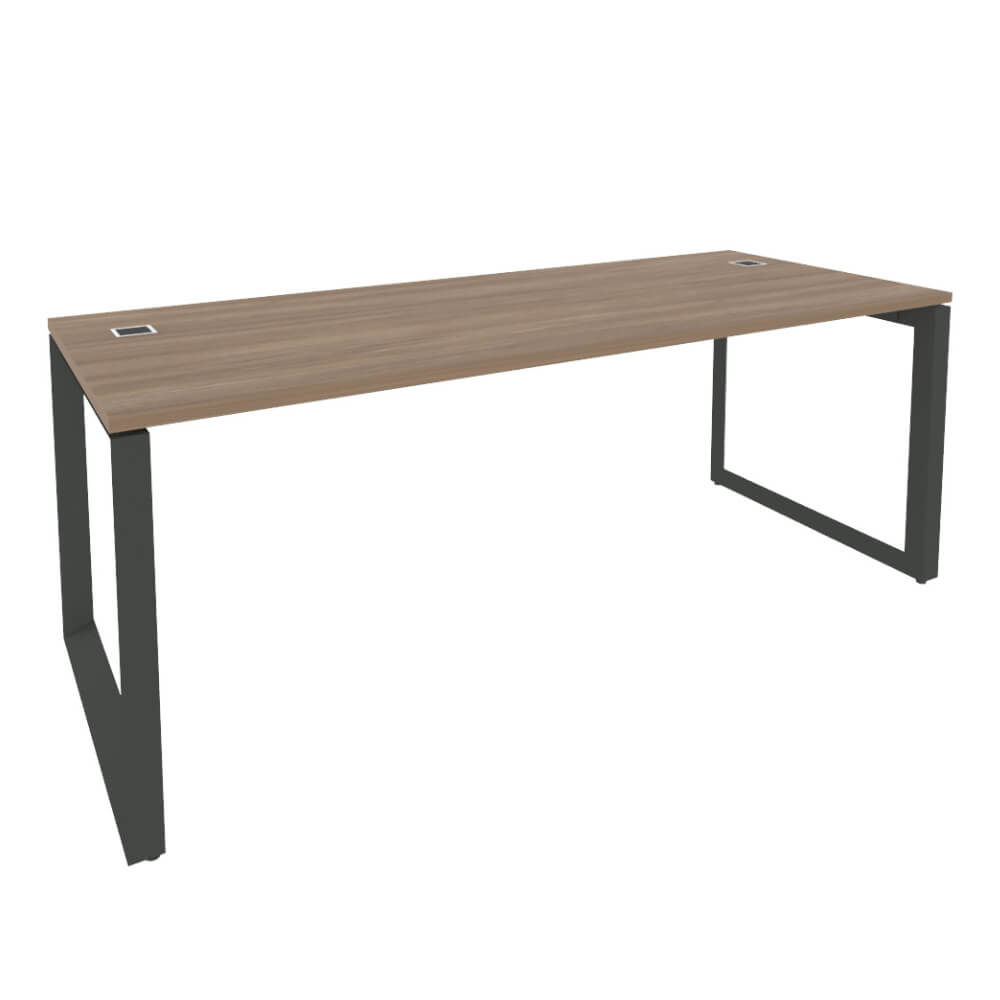 Стол руководителя на О-обр. м/к антрацит 1980x800x750