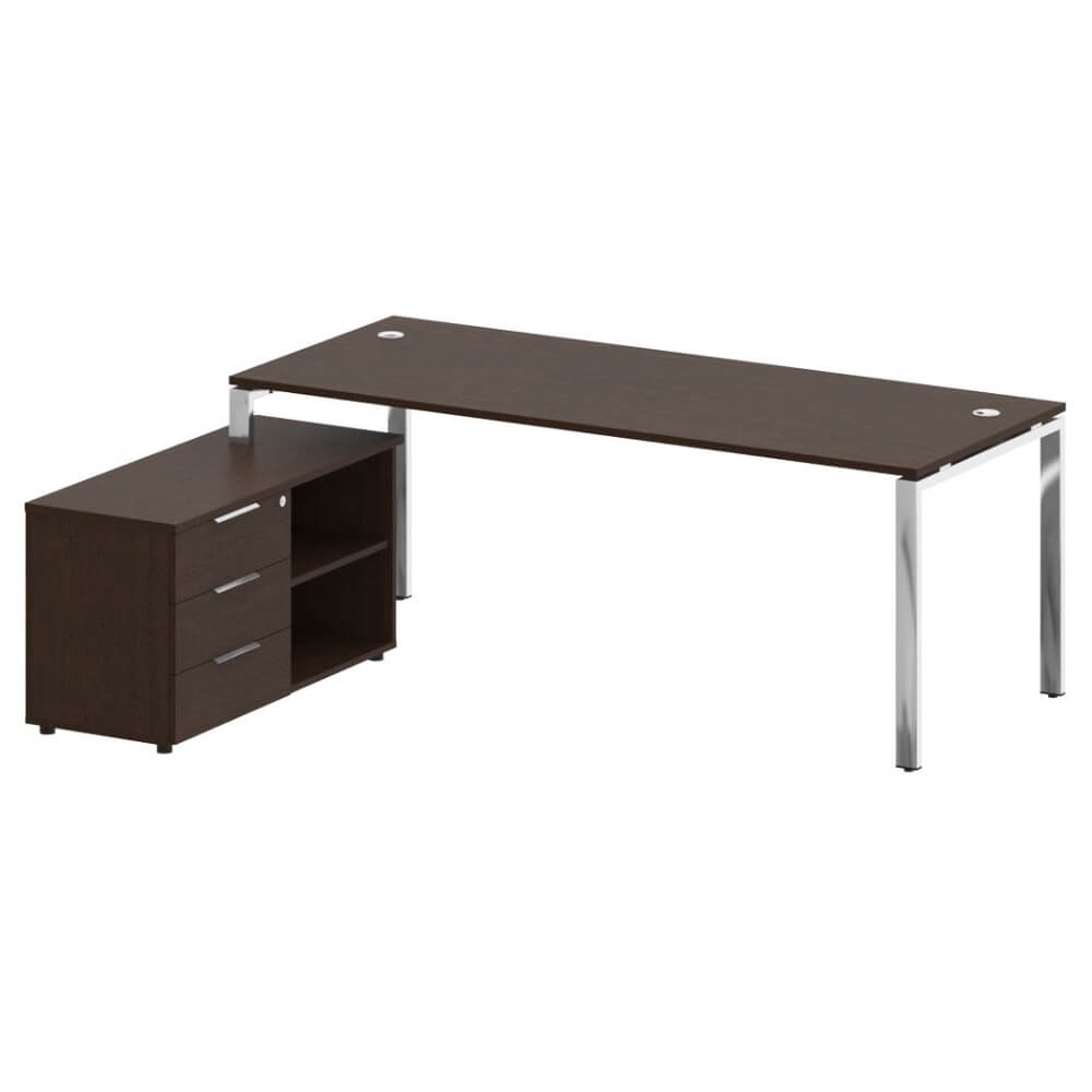 Стол руководителя с опорной тумбой Левый 2100x1620x750