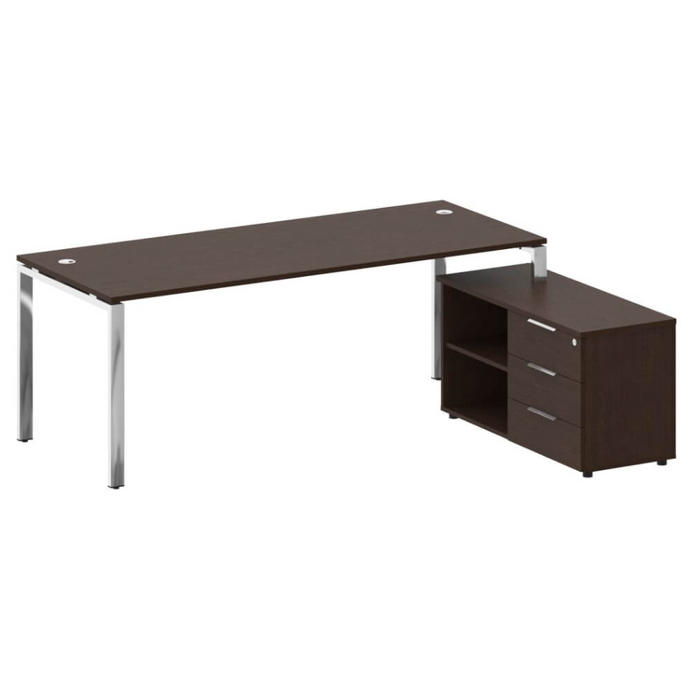 Стол руководителя с опорной тумбой Правый 2100x1620x750