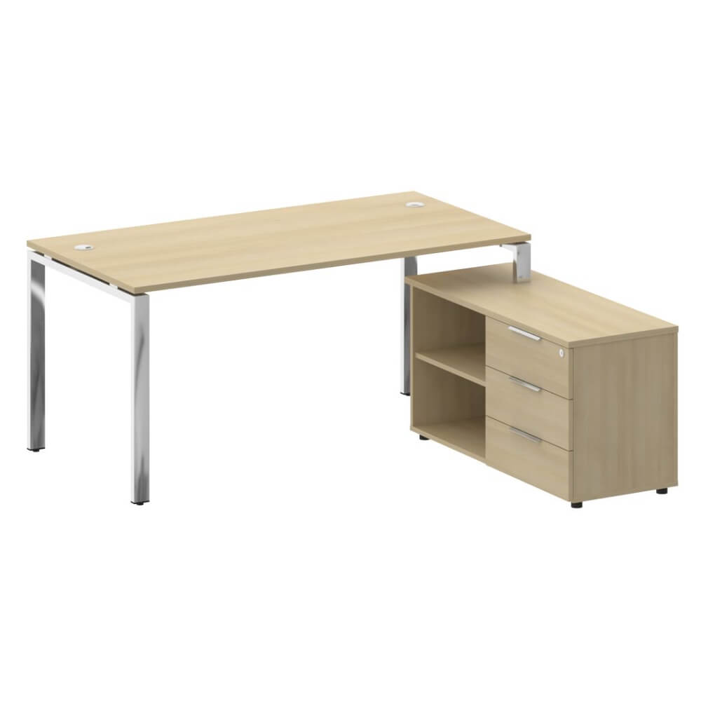 Стол руководителя с опорной тумбой Правый 1700x1620x750