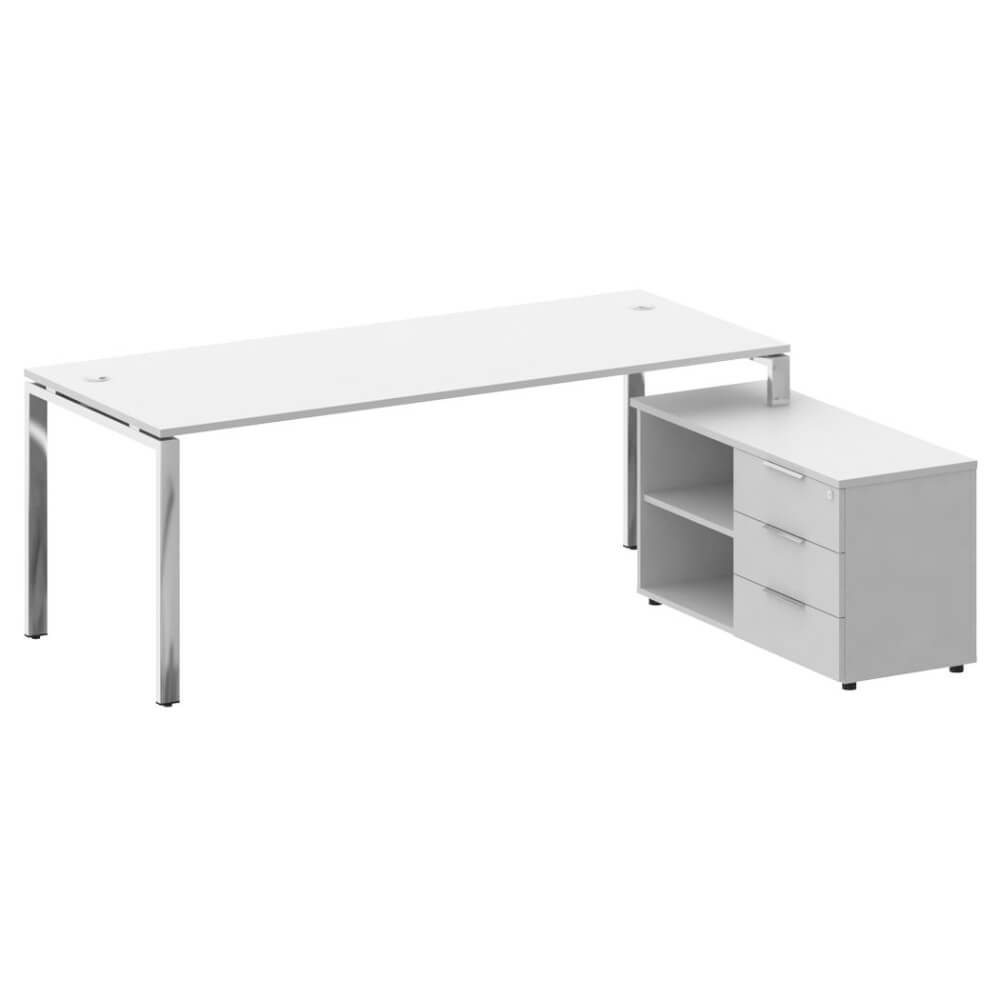 Стол руководителя с опорной тумбой Правый 2100x1620x750
